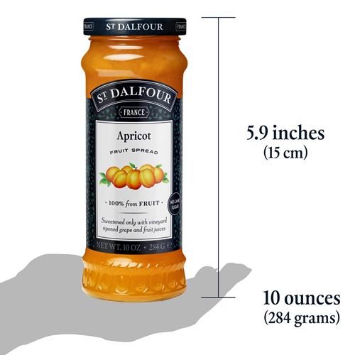 St. Dalfour Apricot Fruit Spread - 10Oz - 100% From Fruit, No Artificial Ingredients, Non Gmo, No Cane Sugars, All Natural, Made In France