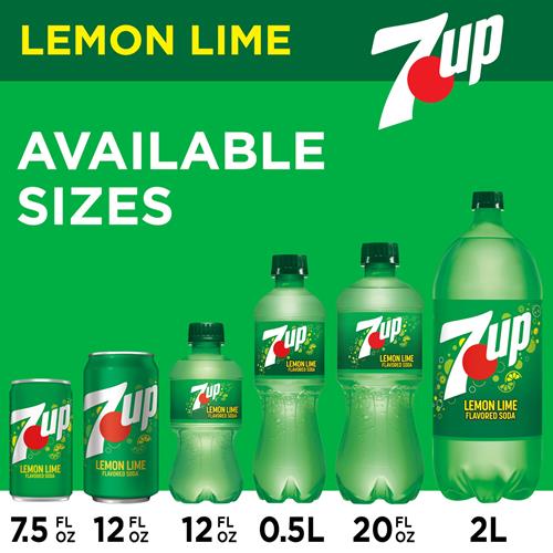 7Up Lemon Lime Soda, 12 Fl Oz Cans, 12 Pack