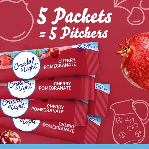 Crystal Light Sugar-Free Cherry Pomegranate Naturally Flavored Powdered Drink Mix 5 Count Pitcher Packets