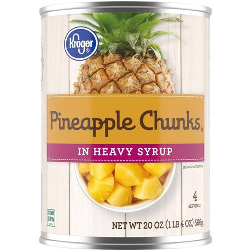 Kroger Canned Pineapple Chunks in Heavy Syrup 20 oz