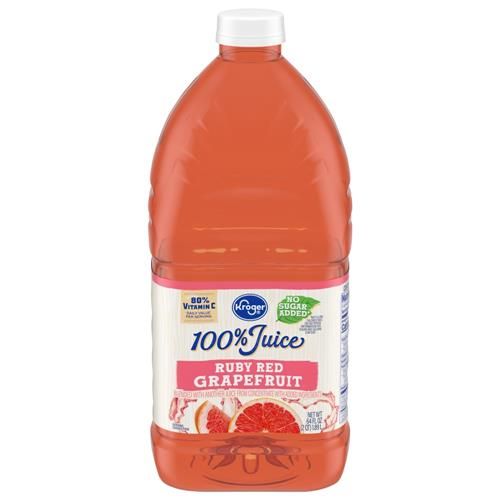 Kroger 100% Ruby Red Grapefruit Juice Bottle 64 fl oz