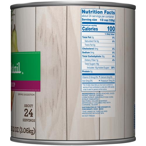 Kroger Canned Fruit Cocktail in Heavy Syrup 6 lb 12 oz