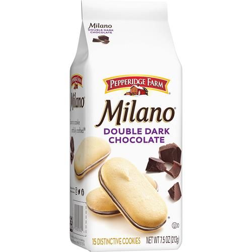 Pepperidge Farm Milano Double Dark Chocolate Cookies, 7.5 Oz Bag (15 Cookies)