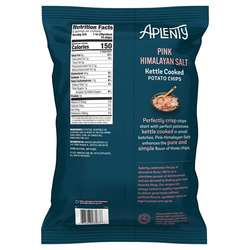 Aplenty Pink Himalayan Salt Kettle Cooked Potato Chips, 8 Oz