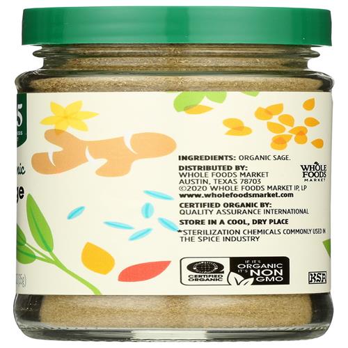 Whole Foods Market, Organic Sage, 1.23 Oz