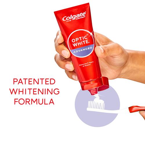 Colgate Optic White Advanced Teeth Whitening Toothpaste, 2% Hydrogen Peroxide Toothpaste, Icy Fresh, 4.5 Oz, 2 Pack