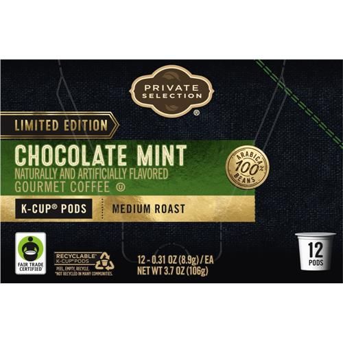 Private Selection Chocolate Mint Medium Roast K-Cup Coffee Pods 12 ct