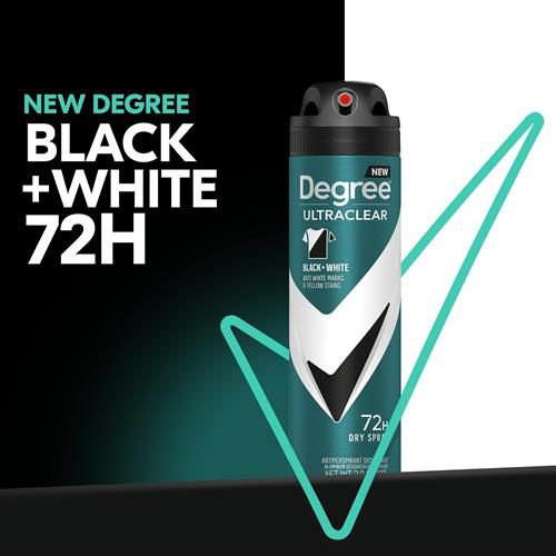 Degree Men Antiperspirant Deodorant Dry Spray Black+White 72-Hour Sweat & Odor Protection Antiperspirant For Men With Motionsense Technology 3.8 Oz