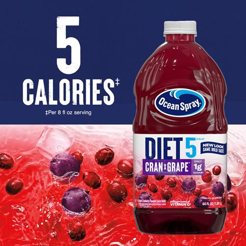 Ocean Spray Diet Cran-Grape Cranberry Grape Juice Drink, 64 Fl Oz Bottle (Pack Of 1)