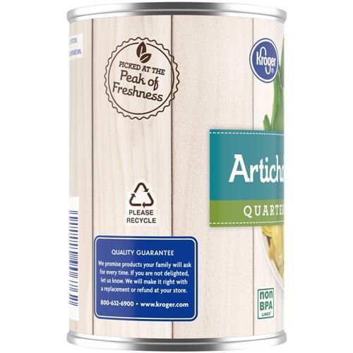Kroger Quartered Artichoke Hearts in Brine 14 oz