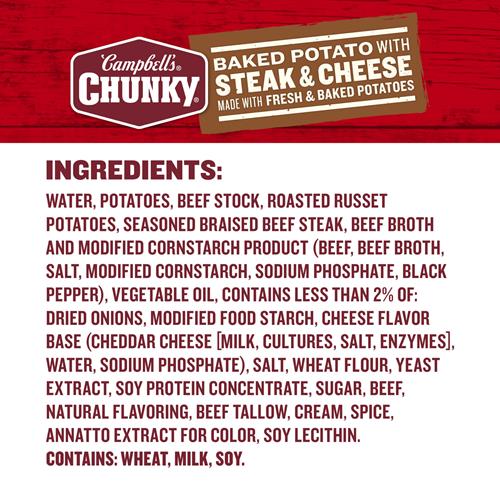 Campbells Chunky Baked Potato With Steak And Cheese Soup, 18.8 Oz. Can