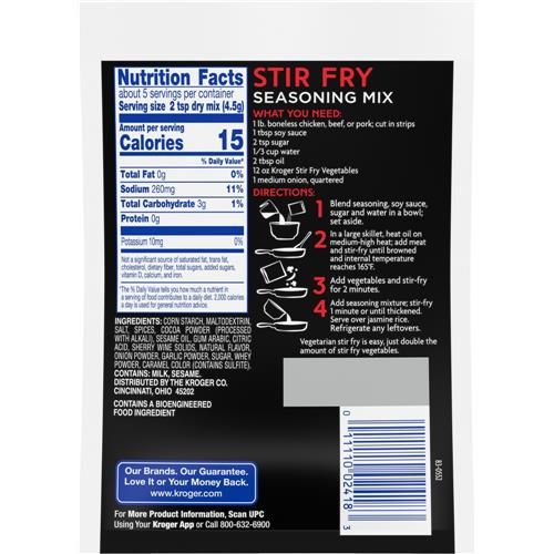 Kroger Chinese Inspirations Stir Fry Seasoning Mix 0.75 oz