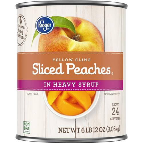 Kroger Canned Yellow Cling Sliced Peaches in Heavy Syrup 6 lb 12 oz