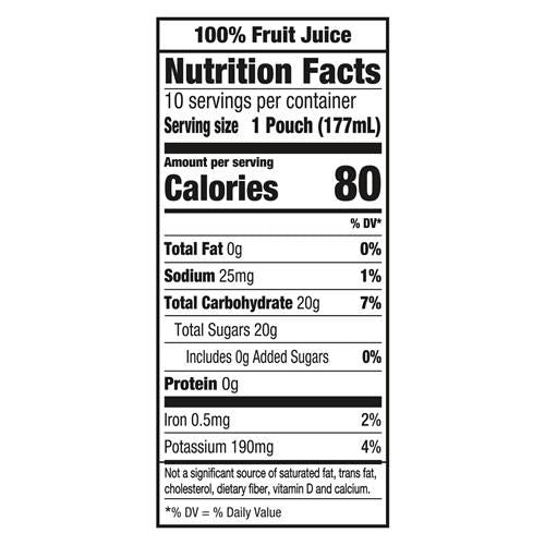 Capri Sun 100% Juice Apple All-Natural Juice From Concentrate With Added Ingredients, 10 Ct Box, 6 Fl Oz Pouches