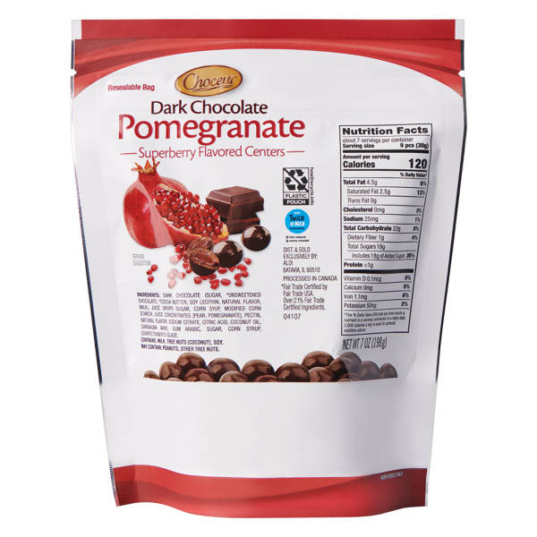 Choceur Superberry Pomegranate Dark Chocolate, 7 oz