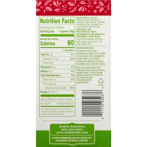 Simple Truth Organic Semi-Sweet Chocolate Baking Squares 4 oz