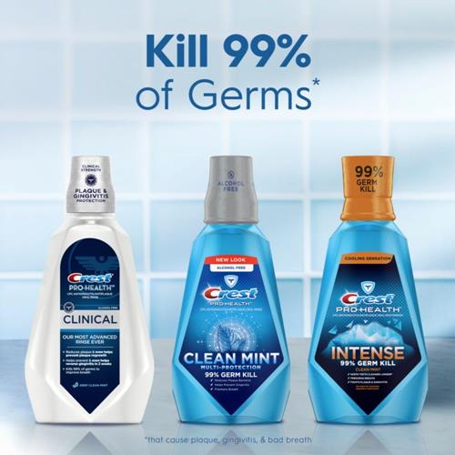 Crest Pro-Health Multi-Protection Mouthwash With Cpc, Clean Mint, 1L (33.8 Fl Oz), Crest Mouthwash, Gingivitis Treatment