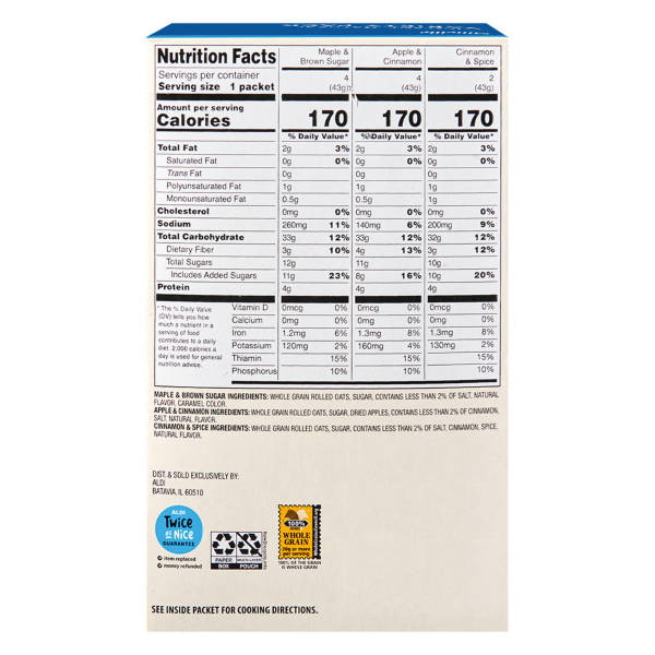 Millville Variety Pack Instant Oatmeal, 10 count - 13.5 oz