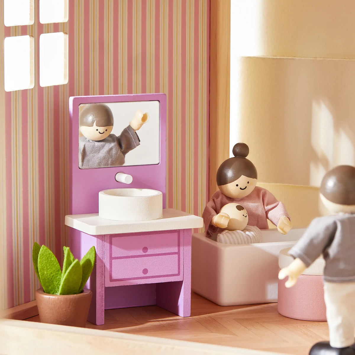 Tiny Land® Sweetwood Unicorn Dollhouse & Wooden Dollhouse Dolls