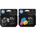 New, Pre-Owned - HP 67XL Black and Color Ink Cartridge-2 Pack