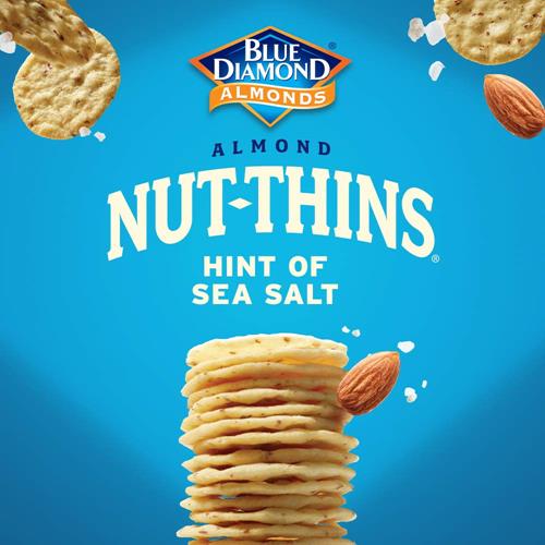 Blue Diamond Almonds Nut-Thins Gluten Free Cracker Crisps, Hint Of Sea Salt, Family Size, Sea Salt, 7Oz