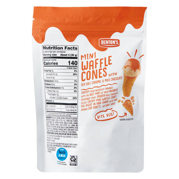 Benton's Mini Waffle Cones - Sea Salt Caramel  - 4.23 oz