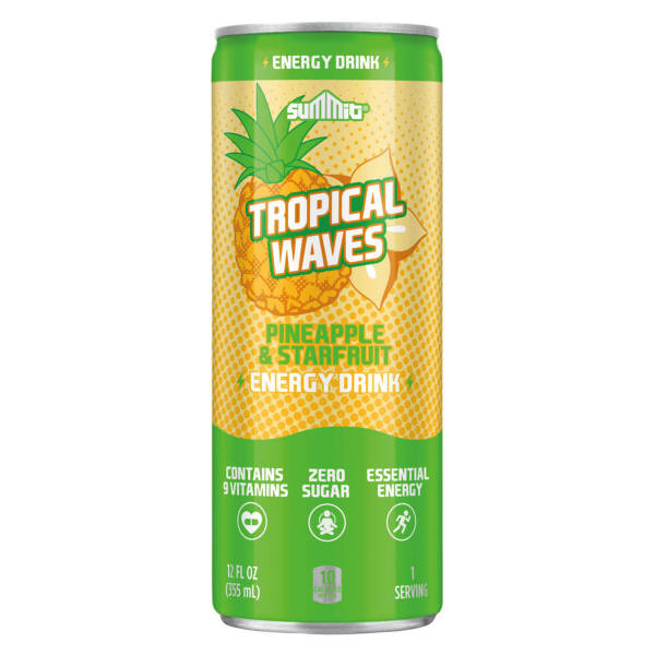 Summit Pineapple & Starfruit Tropical Wave Energy Drink, 12 fl oz can