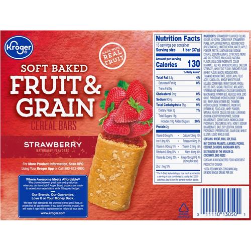 Kroger Fruit & Grain Strawberry Breakfast Bars 16 ct