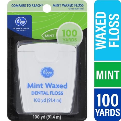 Kroger Waxed Dental Floss Mint 100 yd