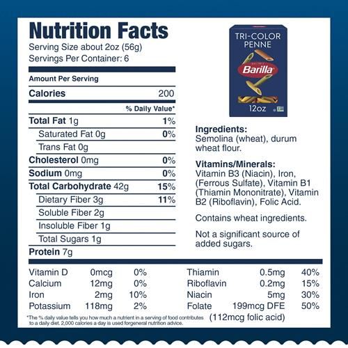 Barilla Tri-Color Penne Pasta, 12 Oz. Box - Non-Gmo Pasta Made With Durum Wheat Semolina - Kosher Certified Pasta