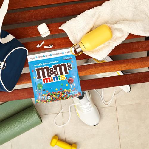 M&Ms Minis Milk Chocolate Candy Assortment, Family Size, 16.9 Oz Resealable Bulk Chocolate Candy Bag