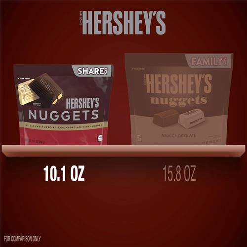 Hersheys Nuggets Special Dark Chocolate With Almonds Candy Share Pack, 10.1 Oz