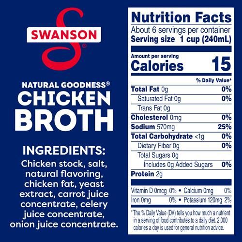Swanson Natural Goodness Chicken Broth, 48 Oz Carton