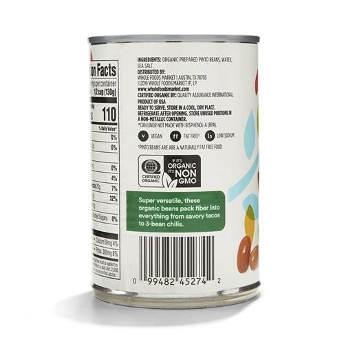 Whole Foods Market Organic Pinto Beans, 15.5 Ounce