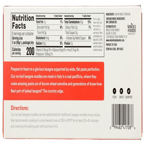 Whole Foods Market, No Boil Lasagne, 16 Oz