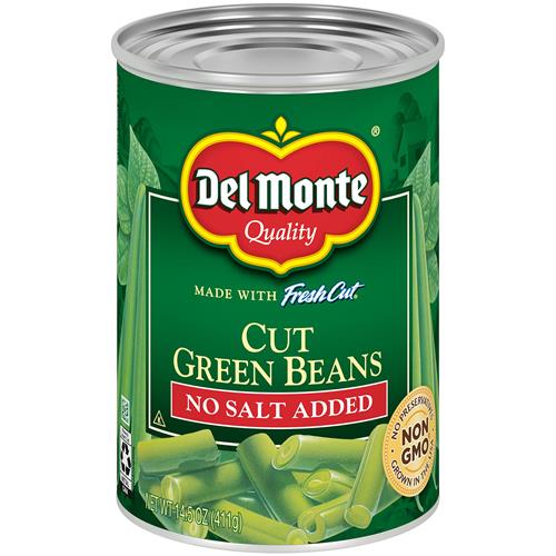 Del Monte Foods Cut Green Beans No Salt, 14.5 Oz