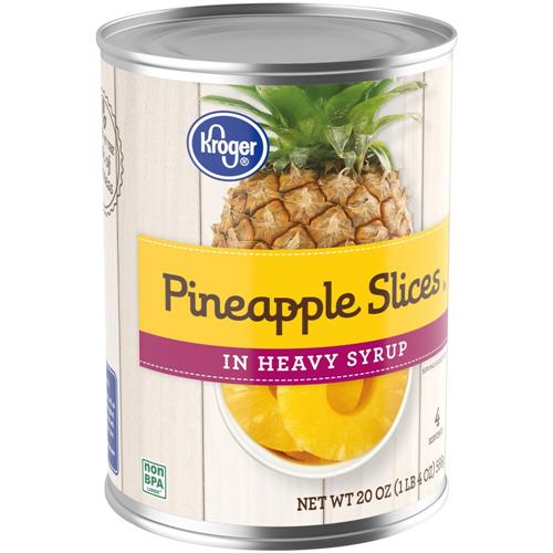 Kroger Canned Pineapple Slices in Heavy Syrup 20 oz