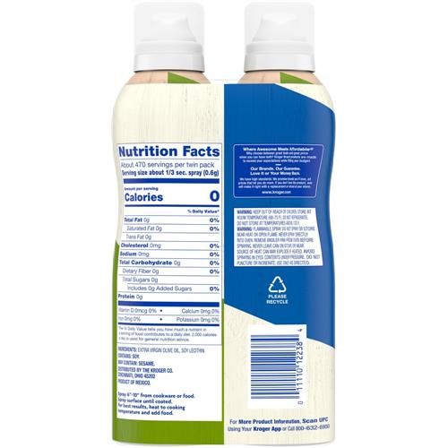 Kroger Extra Virgin Olive Oil Cooking Spray 2 pk / 5 oz