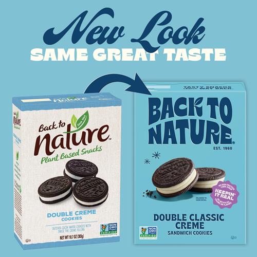 Back To Nature - Double Classic Creme Sandwich Cookies - Enjoy Our Plant Based Cookies Made With Wheat Flour - Vegan & Non-Gmo - Seriously Tasty Snacking - 8.25 Ounce