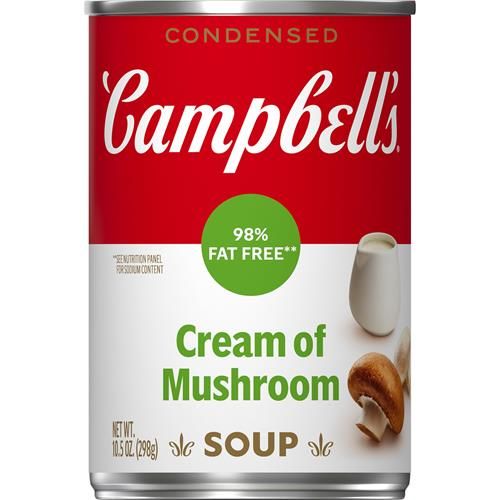 Campbells Condensed 98% Fat Free Cream Of Mushroom Soup, 10.5 Oz Can