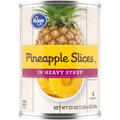 Kroger Canned Pineapple Slices in Heavy Syrup 20 oz