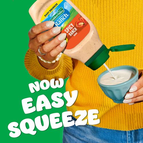 Hidden Valley Spicy Ranch Condiment And Dressing, Easy Squeeze Bottle, 16 Fl Oz (Package May Vary)