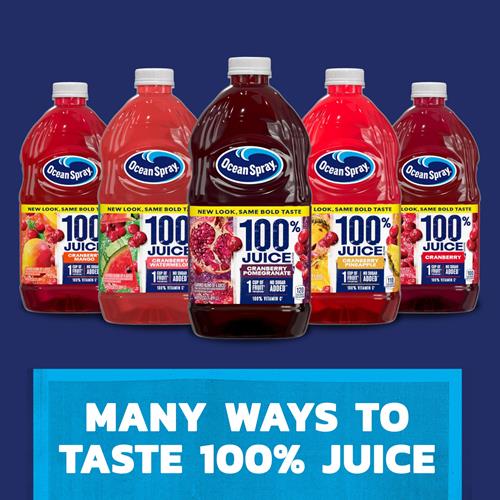 Ocean Spray 100% Juice Cranberry Juice Blend, 64 Fl Oz Bottle (Pack Of 1)