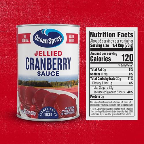 Ocean Spray Jellied Gluten Free Cranberry Sauce, 14 Ounce Can