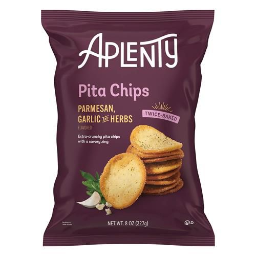 Aplenty Parmesan Pita Chips, Garlic And Herbs, 8 Oz