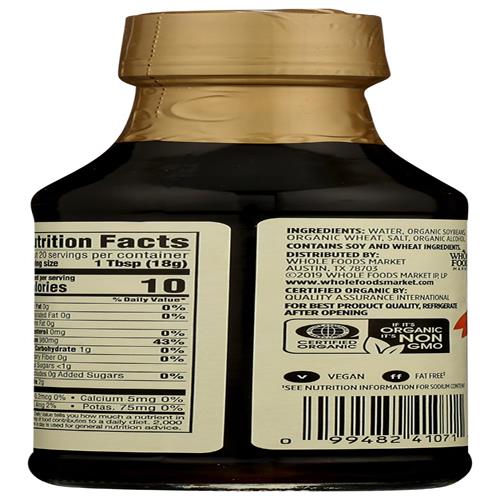 Whole Foods Market, Organic Soy Sauce, 10 Ounce