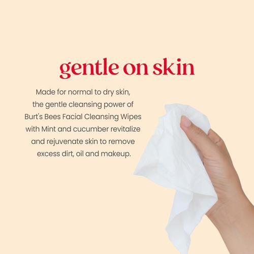 Burts Bees Refreshing Facial Towelettes With Cucumber And Mint, Pre-Moistened Towelettes For All Skin Types, 99 Percent Natural Origin Skin Care, 30 Ct. Package