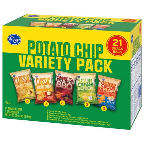 Kroger Potato Chips Variety Pack 21 ct / 1 oz
