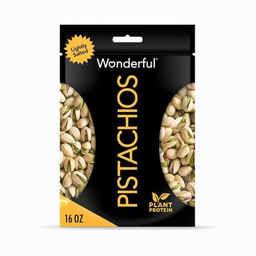 Wonderful Pistachios In Shell, Lightly Salted Nuts, 16 Ounce Resealable Bag, Protein Snacks, Gluten Free, Healthy Food, Office Snacks