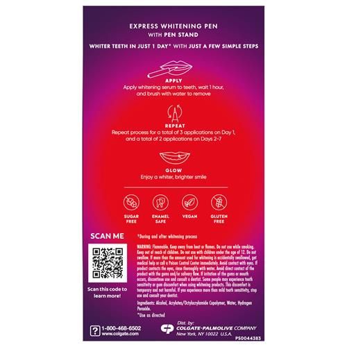 Colgate Optic White Express Teeth Whitening Pen With 35 Treatments, Enamel Safe, Designed For No Tooth Sensitivity, 0.08 Oz